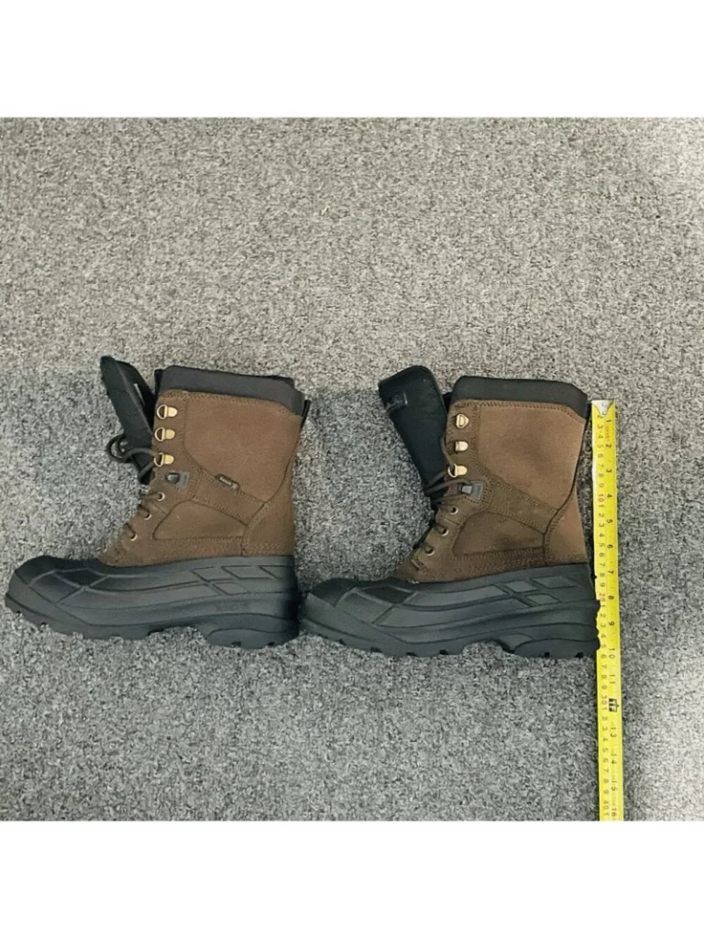 Kamik Mens 8 Brown Leather Nation Plus Winter Snow Boots Waterproof Insulated
